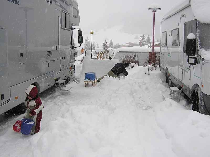 Eine Schneebar entsteht