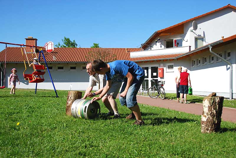 Beim Fassrollen