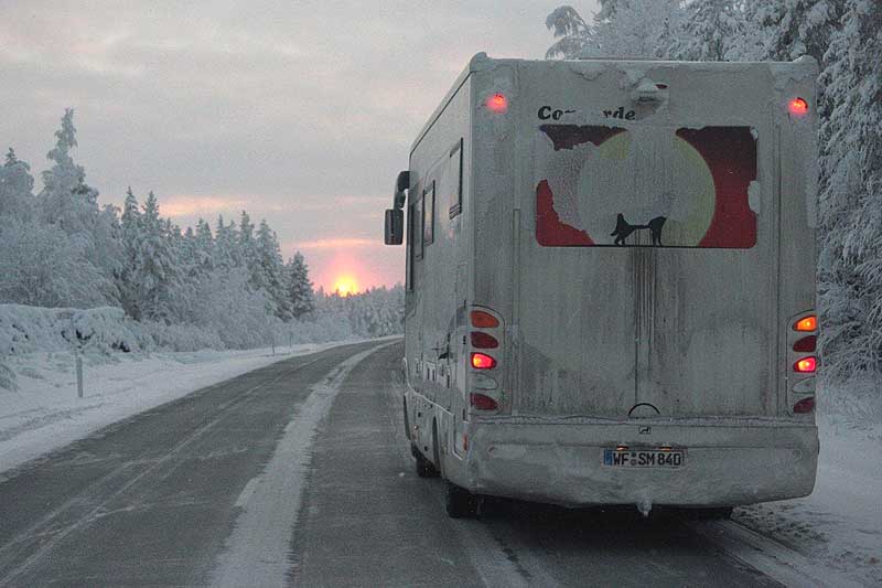 Auf dem Weg Richtung Süden kommt die Sonne jeden Tag etwas höher