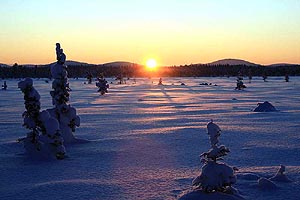 Winterlandschaft bei eisigen Temperaturen