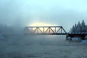 Winterlandschaft bei eisigen Temperaturen